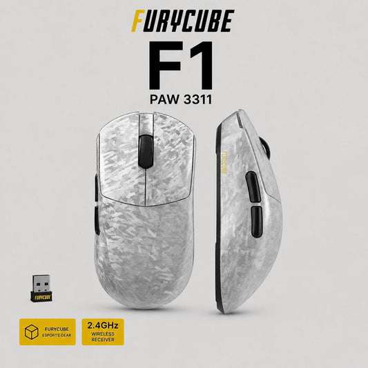 FURYCube F1 Lightweight Wireless Gaming Mouse(Black/White)