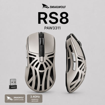SMAILWOLF RS8 Lightweight Wireless Gaming Mouse (Black/Silver/Purple)