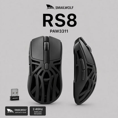 SMAILWOLF RS8 Lightweight Wireless Gaming Mouse (Black/Silver/Purple)